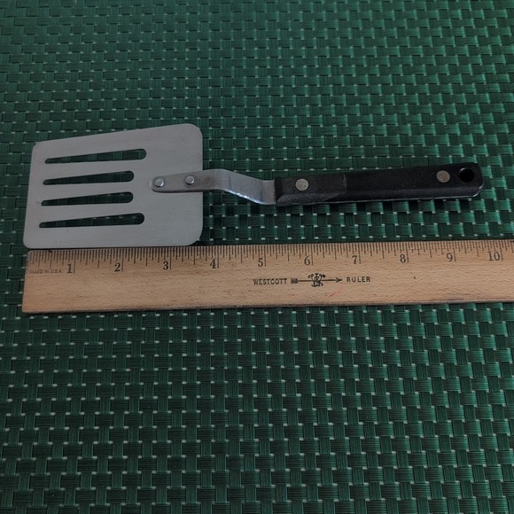 EKCO Slotted Spatula Turner Flipper Stainless Short Black Handle Rivited USA VTG - Picture 7 of 10
